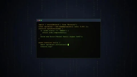 Digital Glitch Terminal Screen with Code and Data Flow - Futuristic Technol.. Stock Footage 348413319