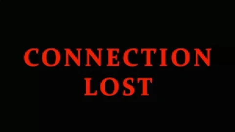 Digital glitch text animation CONNECTION LOST in red and blue hues during a.. Stock Footage 343415026
