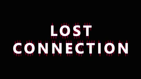 Digital glitch text animation losing connection during dark background tran.. Video stock 344290793