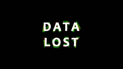 Digital glitch text DATA LOST with red scanlines in dark background cinemat.. Stock Footage 344036653