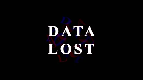 Digital glitch text DATA LOST with subtle red blue distortion during dark c.. Stock Footage 344036730
