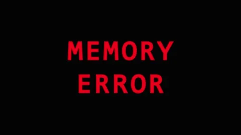 Digital glitch text MEMORY ERROR appearing with cinematic motion in dark ab.. Stock Footage 344036686