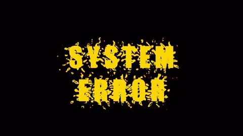 Digital glitch text system error messages with yellow glow and static effec.. Stock Footage 343417352