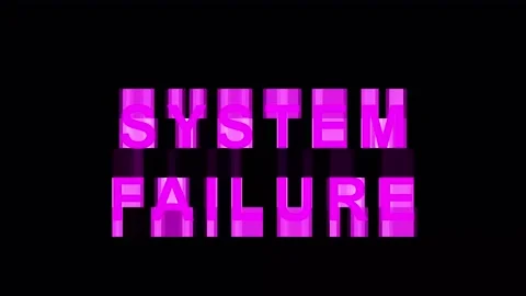 Digital glitch text system failure with glowing neon effect in cinematic moti Stock Footage 343412745