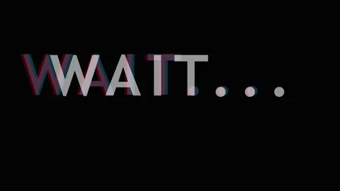 Digital glitch text WAIT animation with chromatic aberration and scan lines.. Video stock 343407738