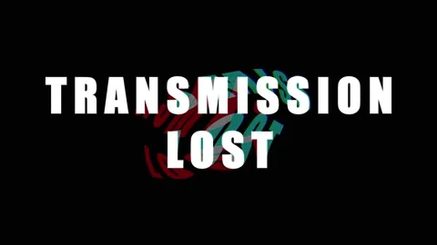 Digital Glitch Transmission Lost Text with Color Aberration Effects in Dark.. Stock Footage 343478747