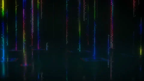 Digital glitchy streams seamless loop 3D render animation Stock Footage 120885063