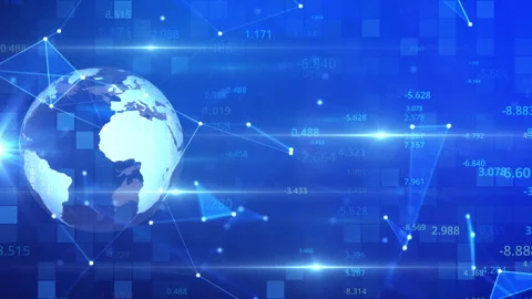 Digital global animation numbers video loop Stock Footage 141129565