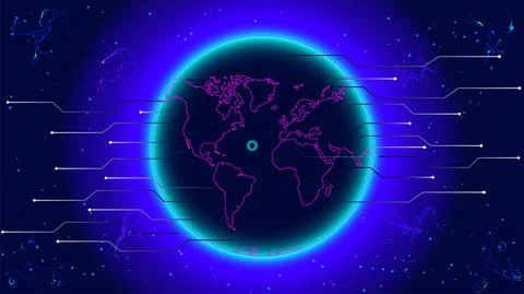 Digital global connection network technology background. Vector graphics. イラスト素材