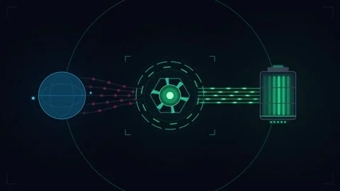 Digital global data transfer hud interface animation with futuristic networ.. Stock Footage 337566275