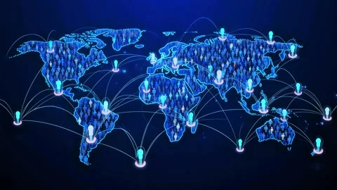 Digital Global Human Network Map 库存影片 338066584
