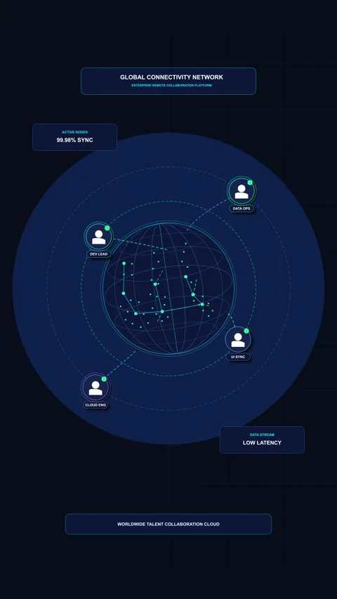 Digital global network animation looping futuristic technology interface Stock Footage 346546989