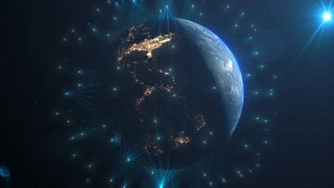 Digital global network connectivity Internet of things IOT cloud computing  Stock Footage 168603381