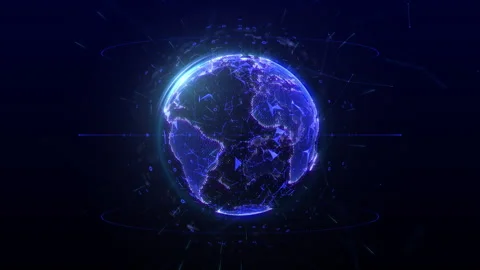 Digital global network solution platform with data connection transfer concept Stock Footage 257791432