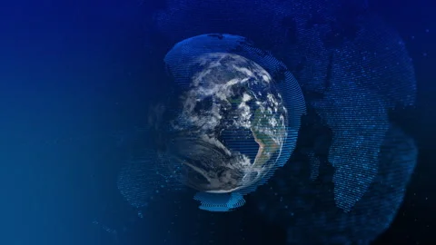 Digital global technology concept Digital data globe Stock Footage 243428737