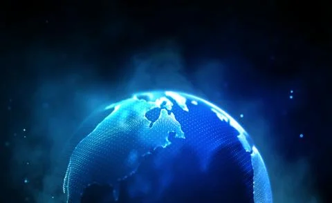 Digital globe 3d. Global world internet technology. Communication concept 스톡 일러스트