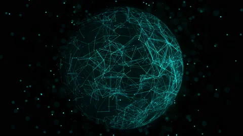 Digital globe - abstract 3D rendering of a scientific technology data network Stock-Footage 95803952
