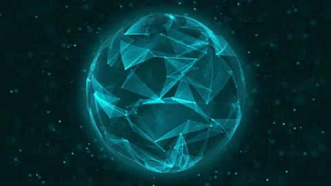 Digital globe - abstract 3D rendering of a scientific technology data network Vidéo 95878303