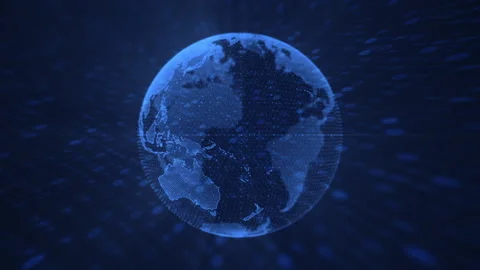 Digital Globe and Binary Code Technology Background Stock Footage 194500074