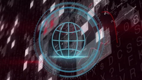 Digital globe and data charts over binary code background animation Stock Footage 306170610