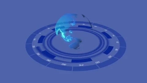 Digital globe animation with 3d numerical data. Digital globe earth technic.. Stock Footage 337131608