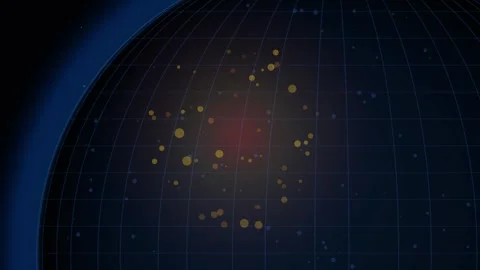 Digital Globe Animation With Glowing Network Connection Lines Stock Footage 340785443