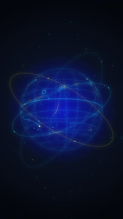 Digital globe animation glowing with technology data network motion loop Stock Footage 346866026