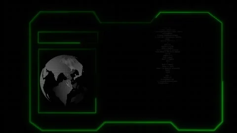 Digital globe animation with green interface. Digital globe earth world cod.. Video stock 337022214