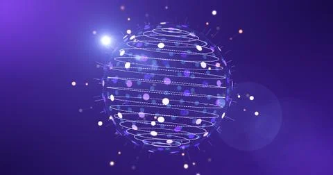 Digital Globe Animation With Particles 스톡 일러스트