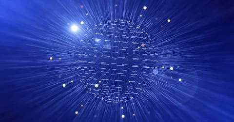 Digital Globe Animation With Particles Stock Illustration