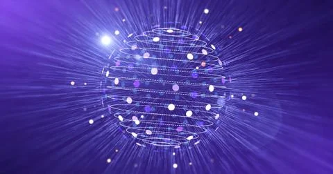 Digital Globe Animation With Particles Illustrazione stock