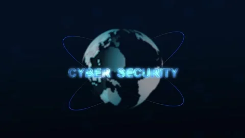 Digital globe animation with security text. Digital globe earth protection .. Stock Footage 338347909