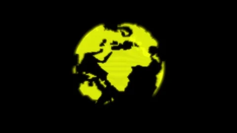 Digital globe animation showing continents spinning in dark space with brig.. Stock Footage 336803601