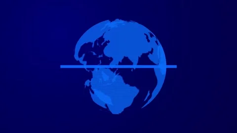 Digital globe with belt rotating on blue background Stock Footage 323110026