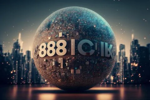 Digital globe big data in concept from particles. Futuristic city skyline Stock Illustration