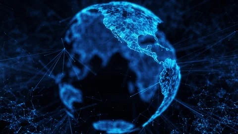 Digital globe big data social network Ea... | Stock Video | Pond5