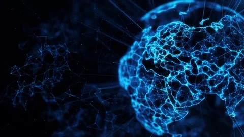 Digital globe big data social network Ea... | Stock Video | Pond5