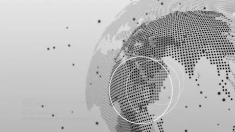 Digital globe with binary code and data processing animation over continents Stock Footage 305816918