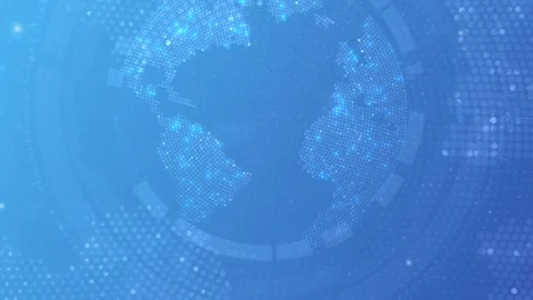 Digital Globe with Blue Dotted Network Design and Abstract Concept Video stock 341922153