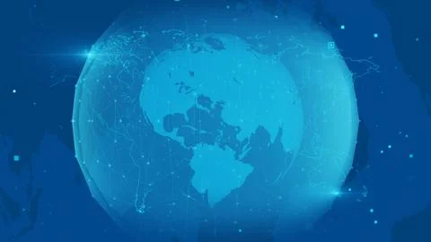 Digital Globe in Blue Reflecting Global Connection and Technology Network 스톡 일러스트