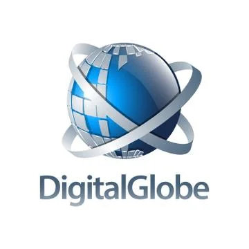 Digital Globe blue sphere logo concept design template idea Stock Illustration