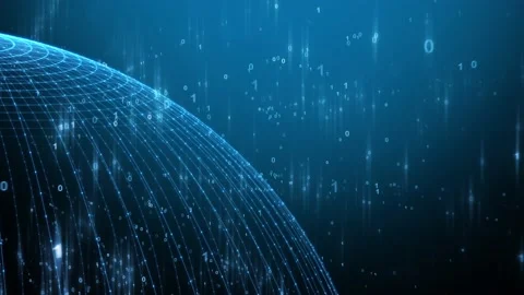 Digital globe with computer code motion background Stock-Footage 232297768
