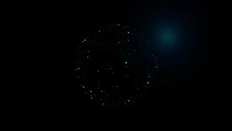 Digital globe with connecting data points on dark space. Stock Footage 341616225