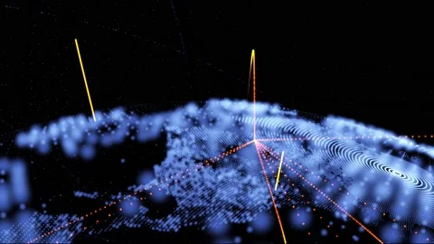 Digital Globe Connecting on Surface 4K Stock Footage 137750808