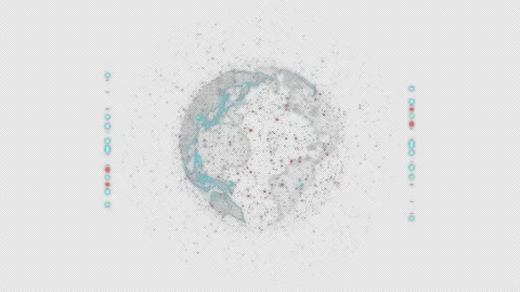 Digital globe data animation with partic... | Stock Video | Pond5