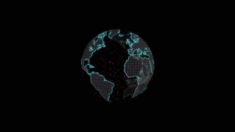 Digital globe data animation with partic... | Stock Video | Pond5