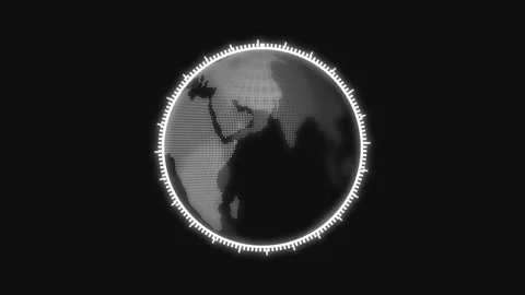 Digital Globe with Data Network Overlay and Futuristic HUD Elements abstrac.. Video stock 321861640