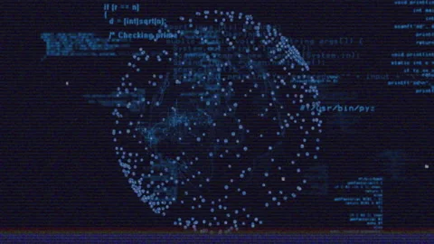 Digital globe with data points and coding animation over dark background Stock Footage 303739164