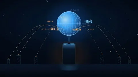 Digital Globe with Data Streams and Network Connections over a Dark Stock Footage 344775549