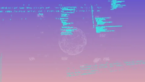 Digital globe with floating numbers in a... | Stock Video | Pond5